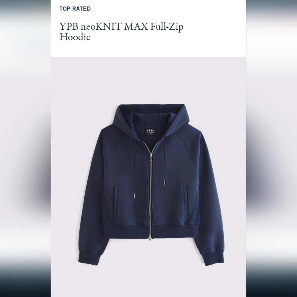 Abercrombie & Fitch Blue Cropped Zip-Up Hoodie